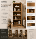HOMVANE™ ColumnOak Bookcase