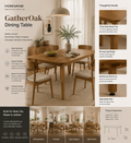 HOMVANE™ GatherOak Dining Table